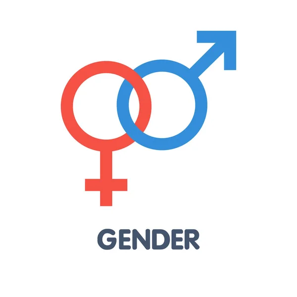 Ilustrasi Desain Ikon Gaya Datar Ikon Gender Pada Latar Belakang - Stok Vektor