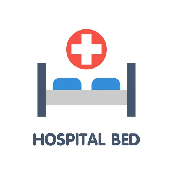 Ícone Cama Hospital Estilo Plano Ícone Ilustração Fundo Branco Eps —  Vetores de Stock