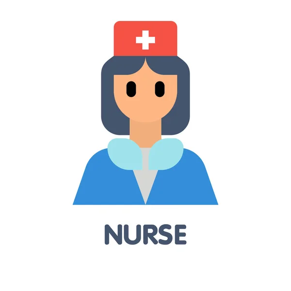 Icon Nurse Flache Stil Ikone Design Illustration Auf Weißem Hintergrund — Stockvektor