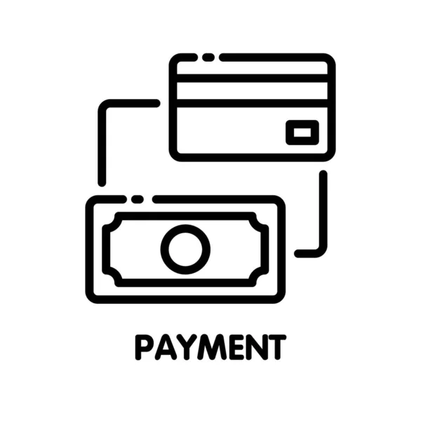 Icon Payment Outline Style Icon Design Illustration Auf Weißem Hintergrund — Stockvektor
