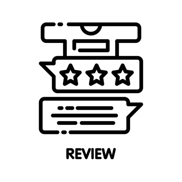 Icon Review Онлайн Опис Дизайну Ікони Білому Тлі Eps — стоковий вектор