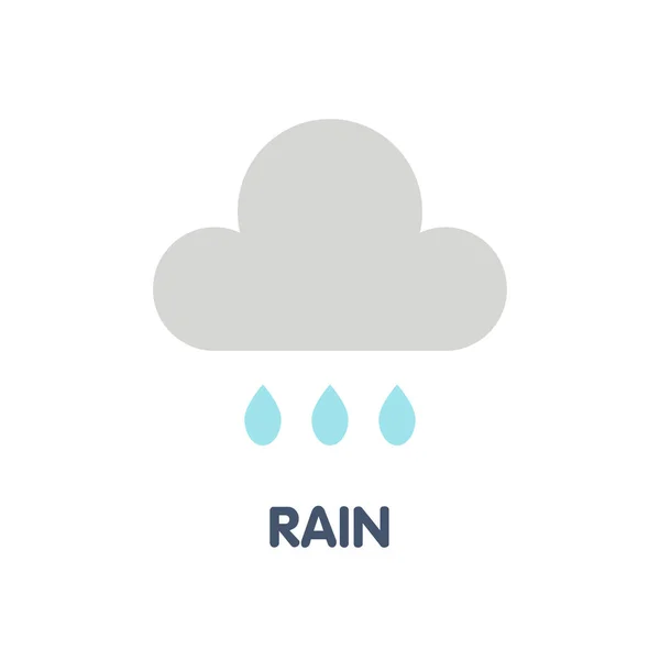 Ilustración Estilo Diseño Icono Plano Lluvia Sobre Fondo Blanco Eps — Vector de stock