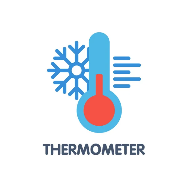 Thermometer Flat Icon Design Style Illustration White Background Eps — Stock Vector