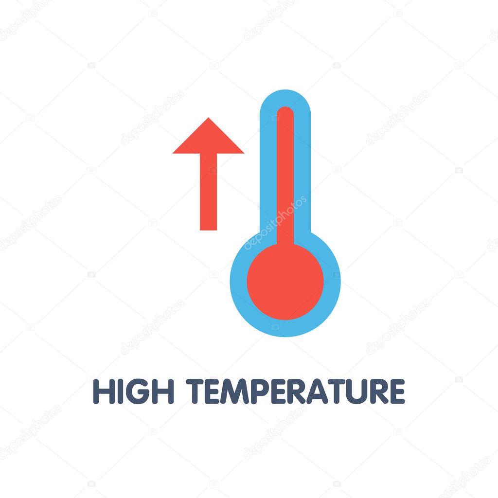 High temperature flat icon design style illustration on white background eps.10
