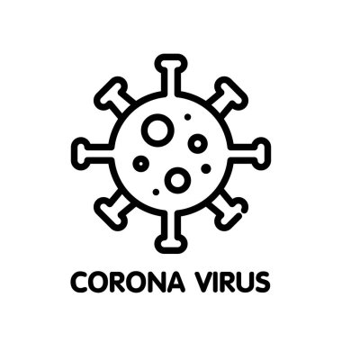 Corona virüsü beyaz arkaplan epinefrin üzerinde simge tasarımı çizimi çizimi. 10