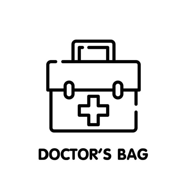 Doctor Bag Outline Icon Design Style Illustration White Background Eps — Stock Vector