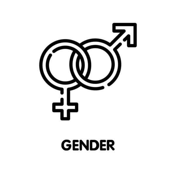 Gender Outline Icon Design Style Illustration Auf Weißem Hintergrund Eps — Stockvektor