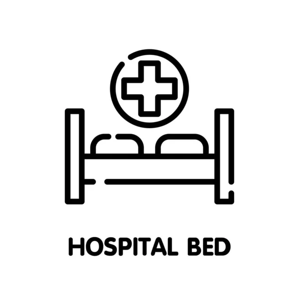 Krankenhausbett Umriss Ikone Design Stil Illustration Auf Weißem Hintergrund Eps — Stockvektor