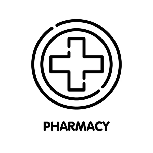 Medizinische Apotheke Umreißen Ikone Design Stil Illustration Auf Weißem Hintergrund — Stockvektor