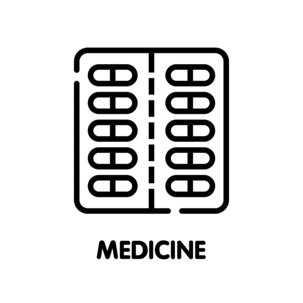 Panel Medicina Esquema Icono Diseño Estilo Ilustración Sobre Fondo Blanco — Vector de stock