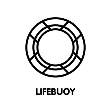 Beyaz arka planda Lifebuoy ana hatları simge tasarımı illüstrasyonu.10