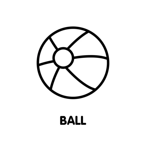 Desenho Ícone Contorno Bola Ilustração Fundo Branco Eps — Vetor de Stock