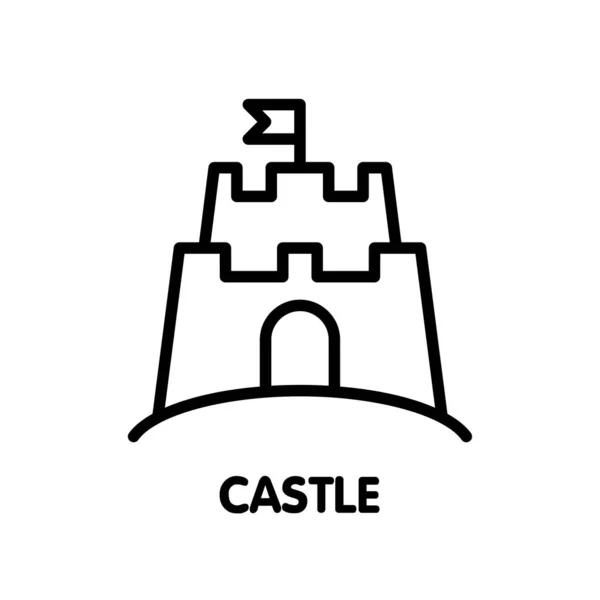 Sand Castle Outline Icon Design Illustration White Background Eps — Stock Vector