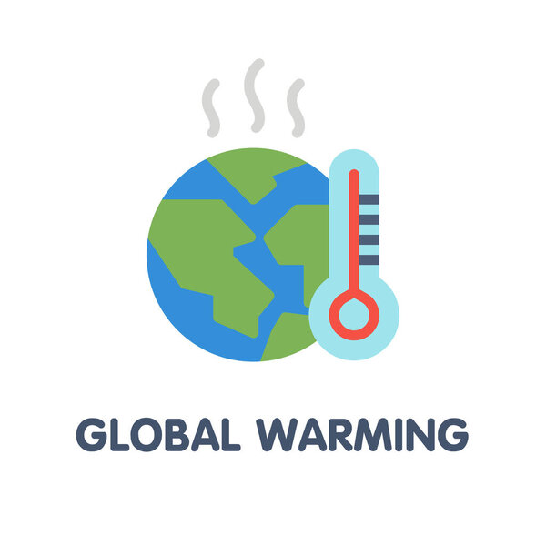 Global warming flat icon style illustration design on white background eps.10