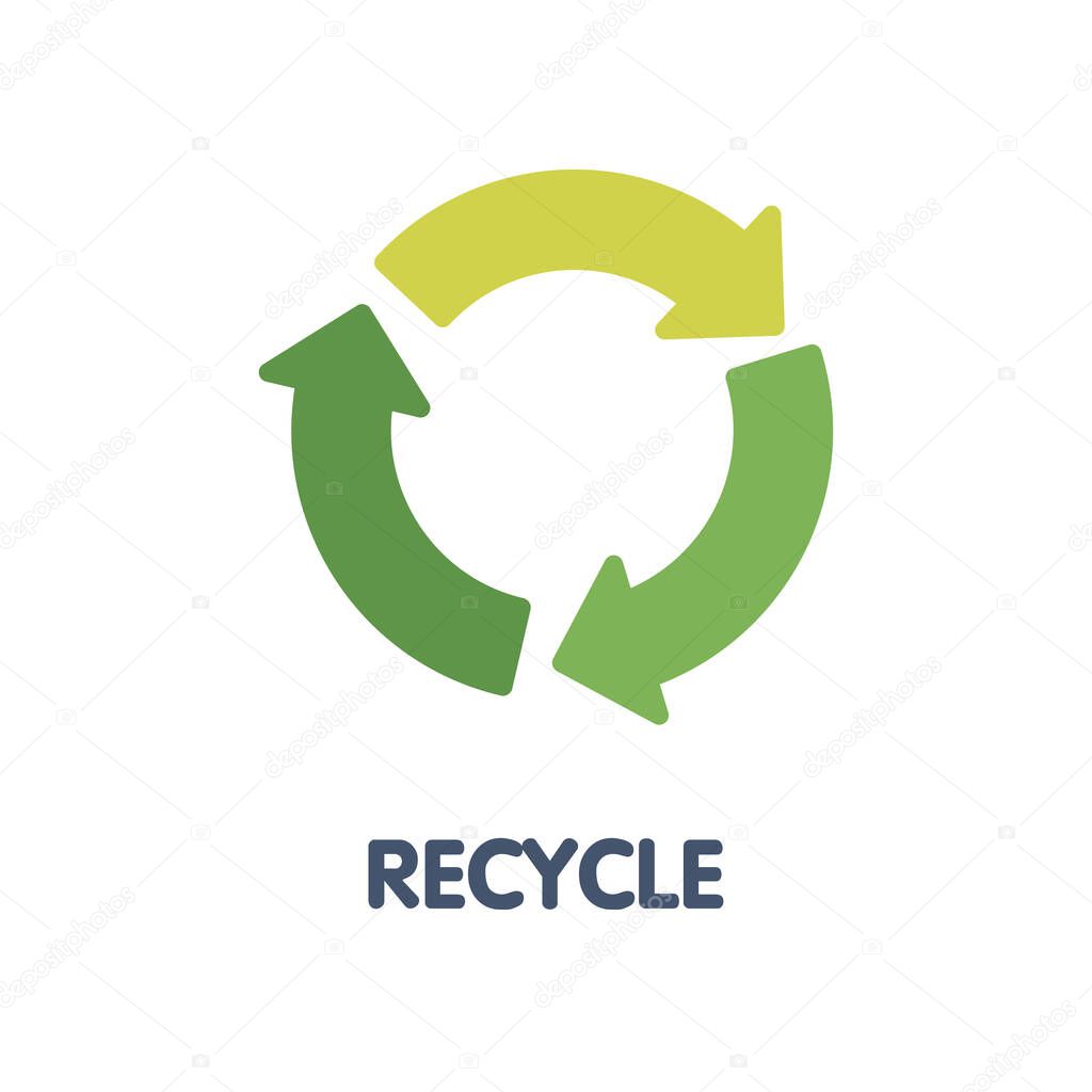 Recycle flat icon style illustration design on white background eps.10