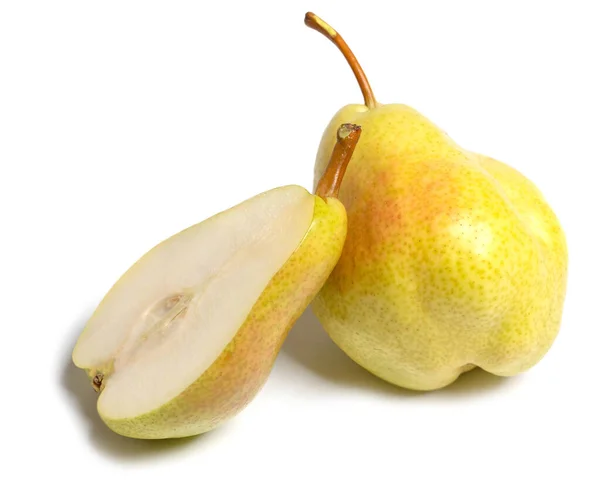 Pêras Isoladas Frutas Pêra Amarela Isoladas Sobre Fundo Branco — Fotografia de Stock