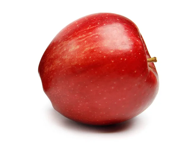 Pomme Rouge Fraîche Sur Fond Blanc — Photo