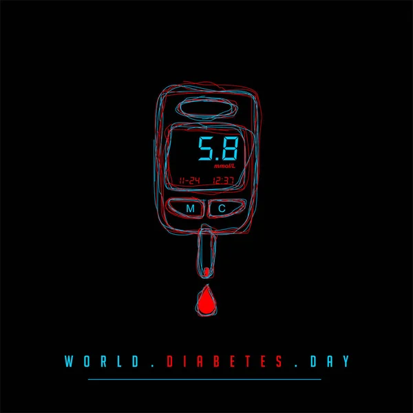Día mundial de la diabetes — Vector de stock