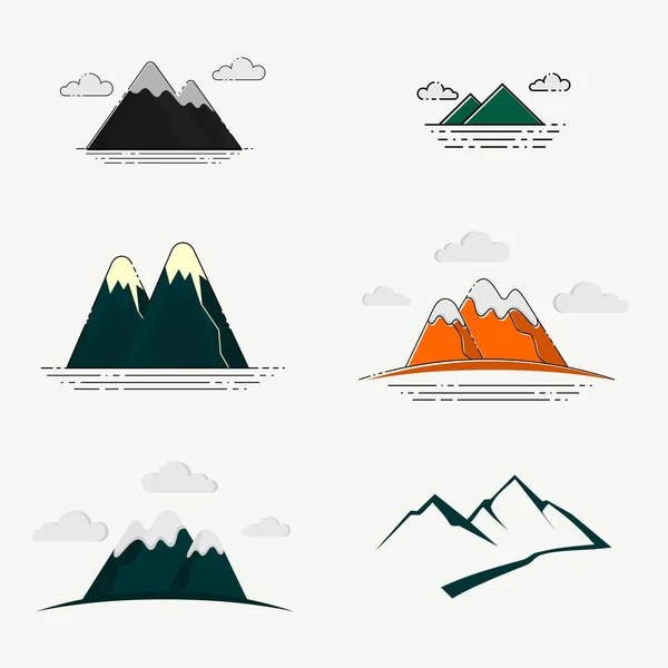 Mountain icon logo set for template — Stock Vector