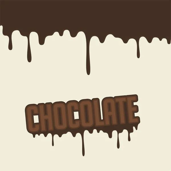 Çikolata şeklinde erimiş çikolata. — Stok Vektör