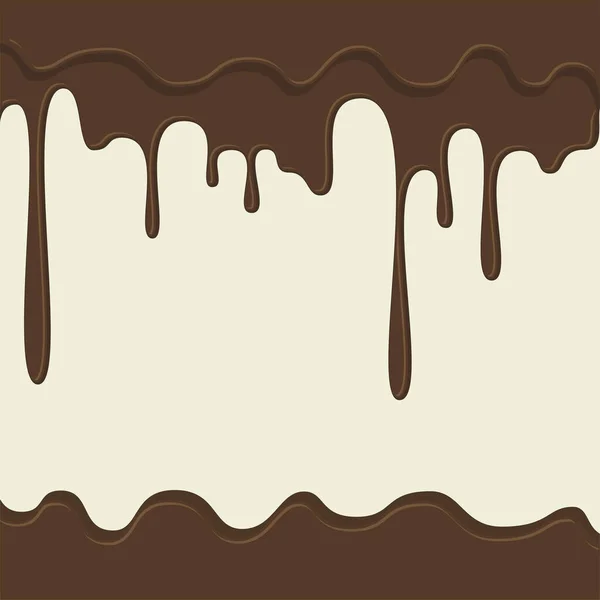 Goteo de chocolate derretido Fondo aislado — Vector de stock