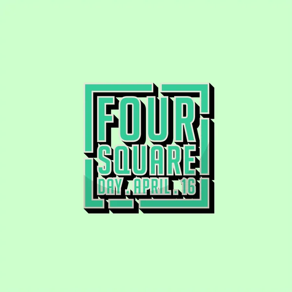 Typography logo for Foursquare Day on 16 April — Stock Vector