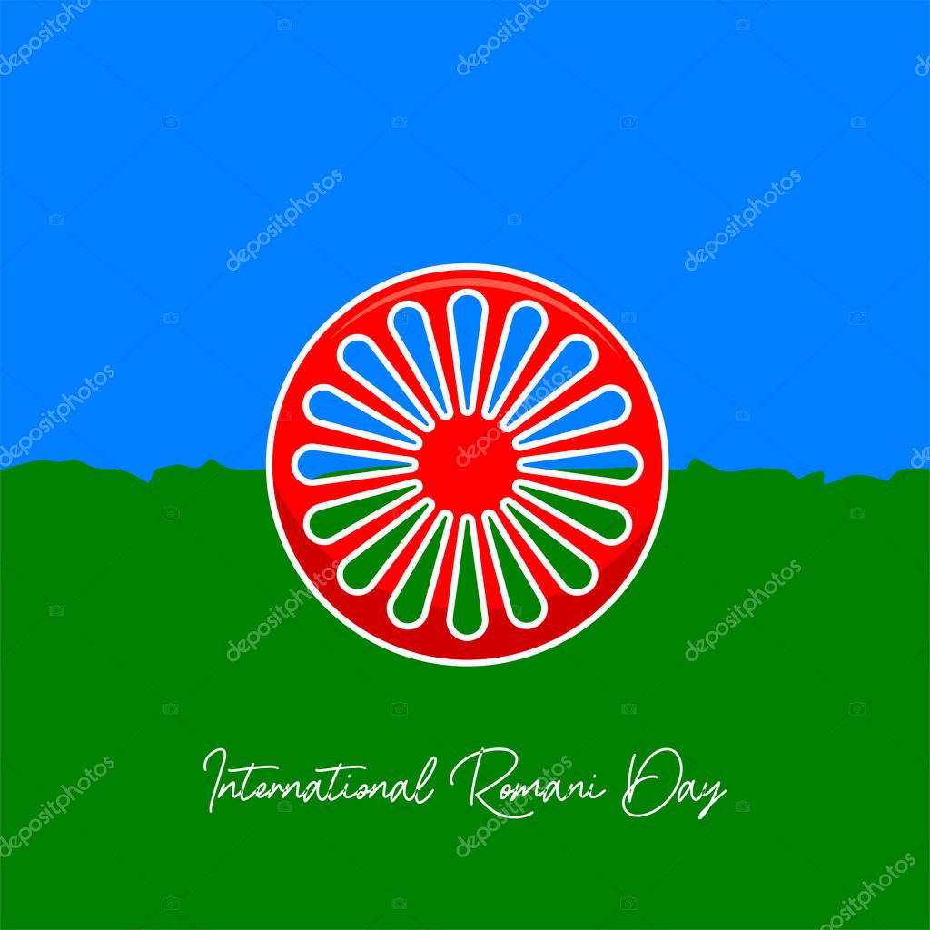 International Romani Day on 8 April vector design with Romania Flag