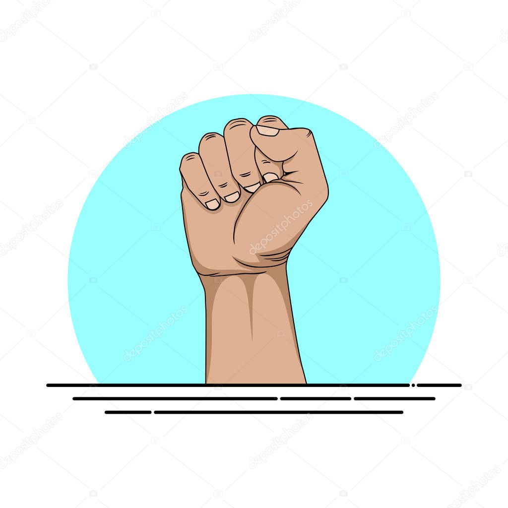 Fist male hand. Power sign vector illustration