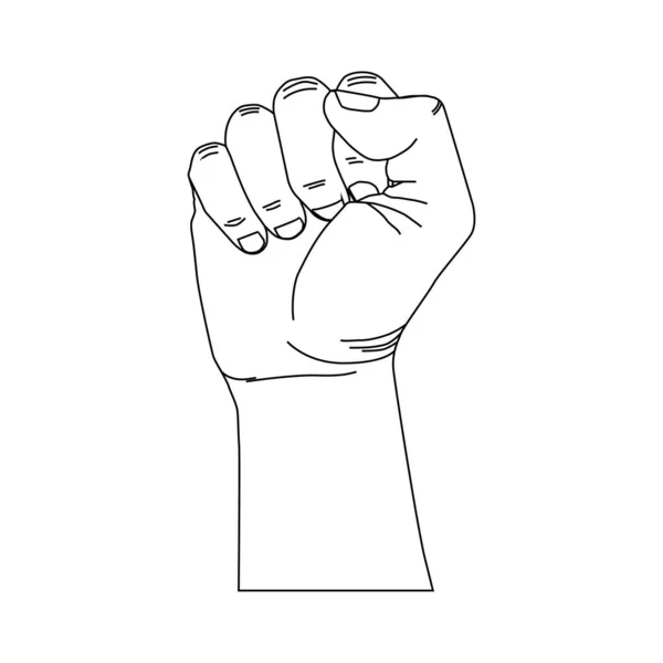 Outline design for Fist male hand — Stock Vector