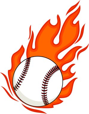 Fiery Baseball vector Illustration for Template Design