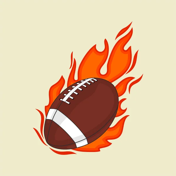 Fiery American Football vector Ilustración para el diseño de plantillas — Vector de stock