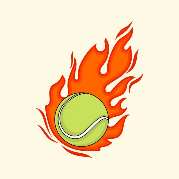 Vuur Tennis Ball vector Illustratie — Stockvector