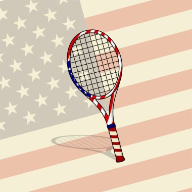 Amerikan Bayrağı Tasarımı ile Tenis Raketi