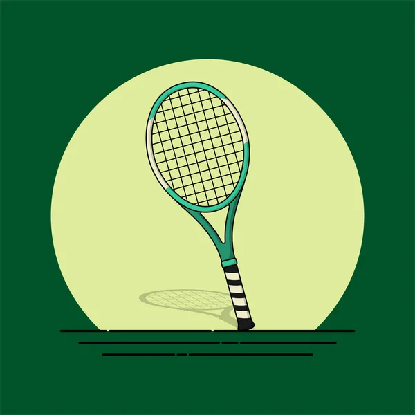 Yeşil tenis raketi — Stok Vektör