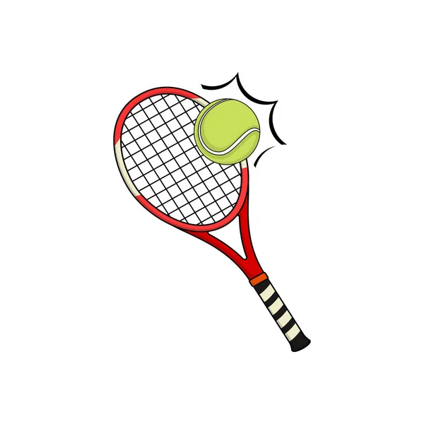 Tenis Topu ve Tenis Raketi — Stok Vektör