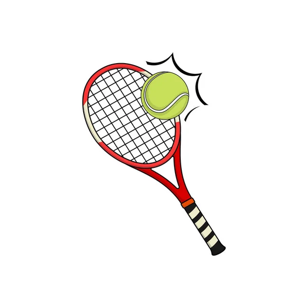 Tennis Ball en Tennis Racket — Stockvector