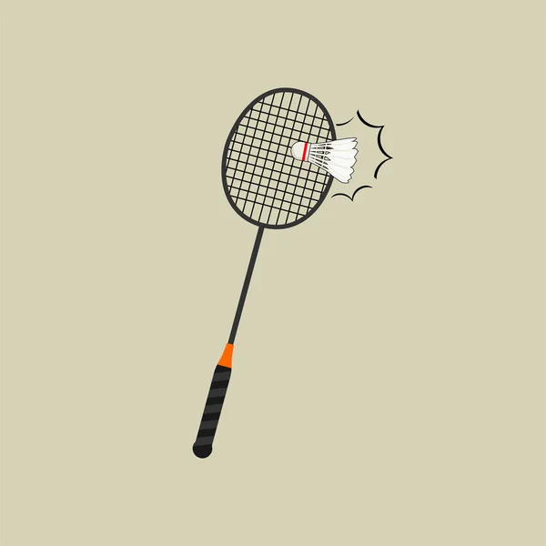 Raqueta de bádminton y Shuttlecock — Vector de stock