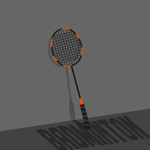 Raquete de badminton na parede — Vetor de Stock