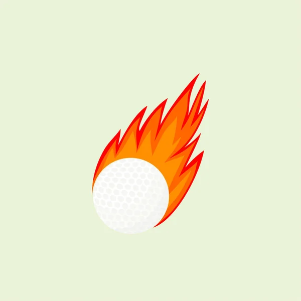 Bola de golfe fogo — Vetor de Stock