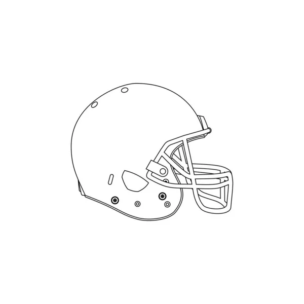 Conception de contour du casque de football américain — Image vectorielle