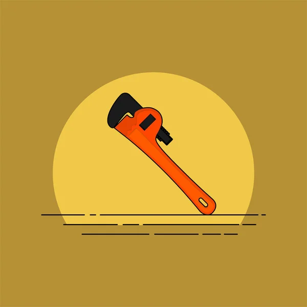 Pipe Wrench Worker Tool Vector Illustration Template Design — Stock Vector
