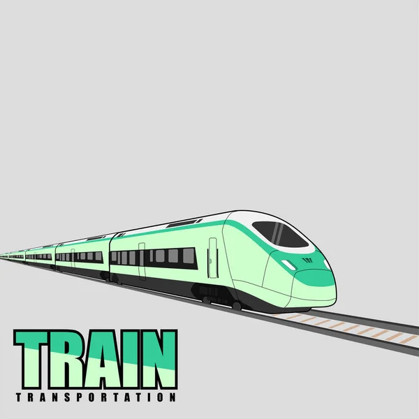 Hoge Snelheid Woon Werkverkeer Trein Vector Illustratie Commuter Train Template — Stockvector