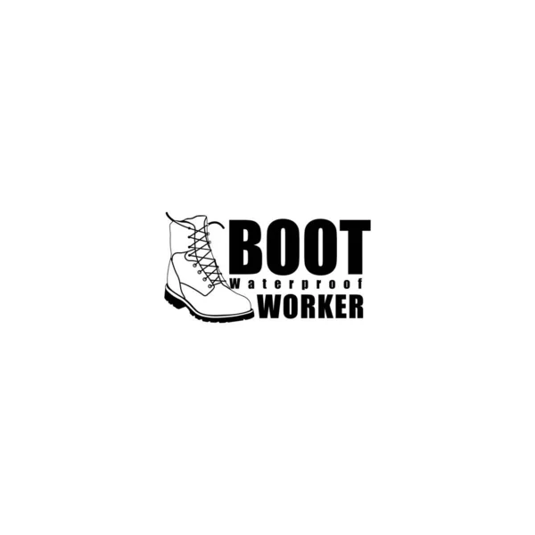 Black White Waterproof Shoes Boot Vector Illustration Logo Template Design — Stock Vector