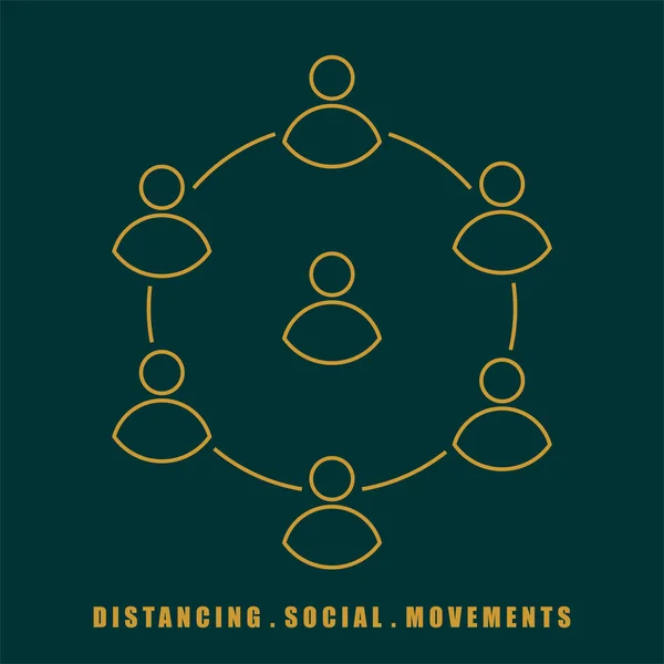 Vector Movimiento Social Distanciamiento Simple Ilustración Para Diseño Plantillas — Archivo Imágenes Vectoriales