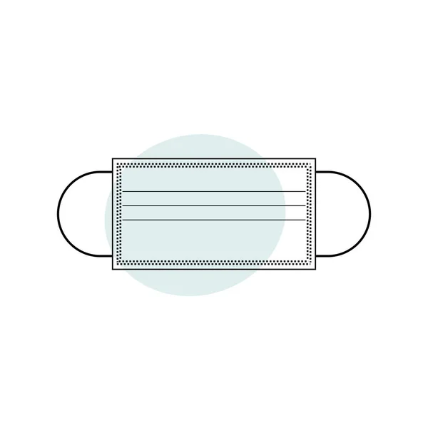 テンプレートデザインのためのマスクアウトラインのイラストベクトルグラフィック ストップコヴィト 19マスカー — ストックベクタ