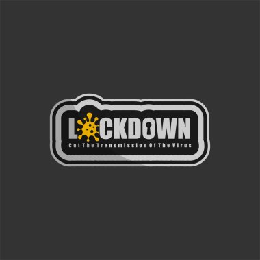 Typography text for Lockdown from Covid-19 vector illustration for template design clipart