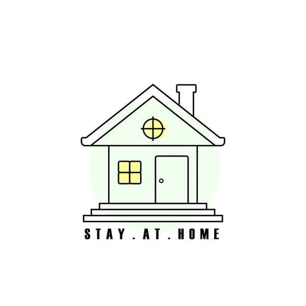 Μείνετε Στο Σπίτι Αυτο Απομόνωση Συνοπτική Σχεδίαση Του House Concept — Διανυσματικό Αρχείο