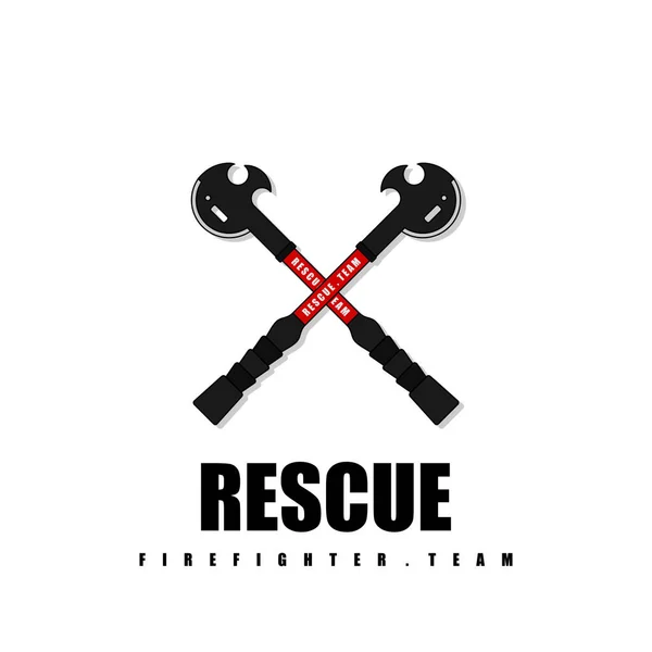 Projeto Equipe Salvamento Bombeiro Ferramenta Bombeiro Handy Rescue Design Modelo — Vetor de Stock