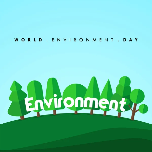 World Environment Day World Forest Day Flat Landscape Design Vector — Stock Vector