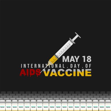 Syringe and Vaccine. International day of AIDS Vaccine. World AIDS Vaccine Day. Vector Illustration. clipart